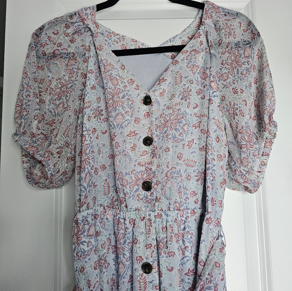 Lauren Conrad powder blue floral dress